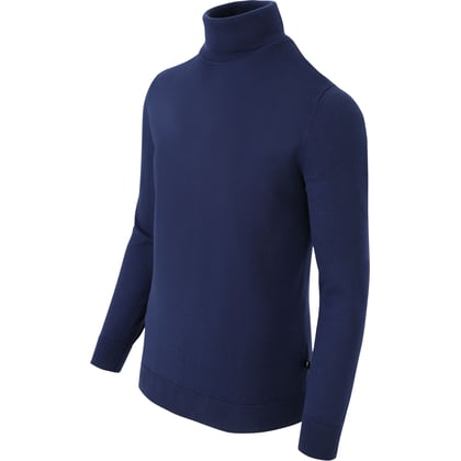 Henk ter Horst Herren Rollkragenpullover | Langarm | Unifarben | 100% Baumwolle | Navyblau