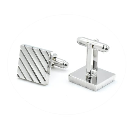 Kaufen Sie Henk ter Horst  dasklem en manchetknopen met diagonaal streeppatroon Zilver für nur CHF 53,56 bei Henk ter Horst fashion