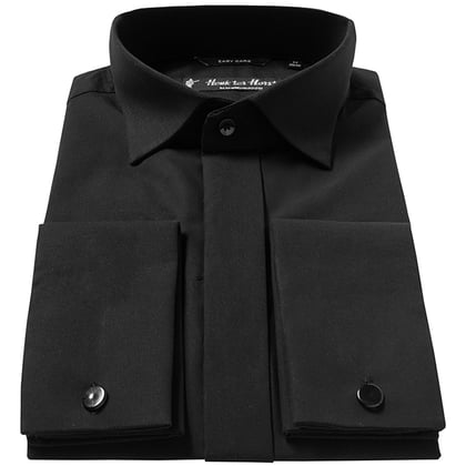 Kaufen Sie Henk ter Horst smoking overhemd zonder plissé met blinde sluiting Zwart für nur 74,98 CHF bei Henk ter Horst fashion