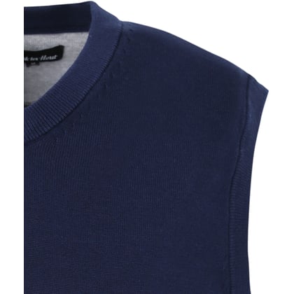 Henk ter Horst Herren Pullunder | V-Ausschnitt | Unifarben | 100% Baumwolle | Navy
