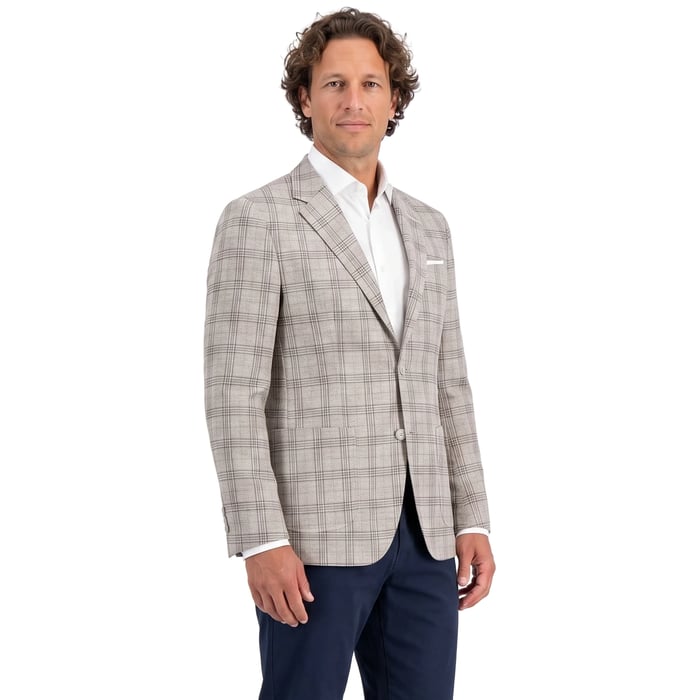 Kaufen Sie Henk ter Horst karierter beiger Stretch-Blazer - Slim Fit für nur 135,96 CHF bei Henk ter Horst fashion