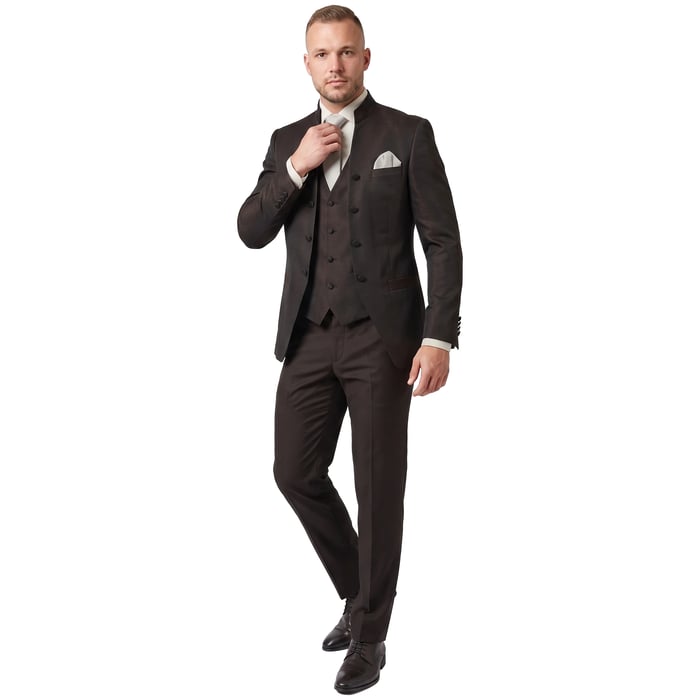 Kaufen Sie Tziacco 3-teiliger Hochzeitsanzug | Florales Jacquard Dessin | Bronze für nur 931,04 CHF bei Henk ter Horst fashion