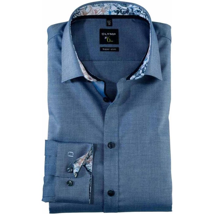 Kaufen Sie OLYMP No. Six super slim zakelijk overhemd marine für nur 69,95 CHF bei Henk ter Horst fashion