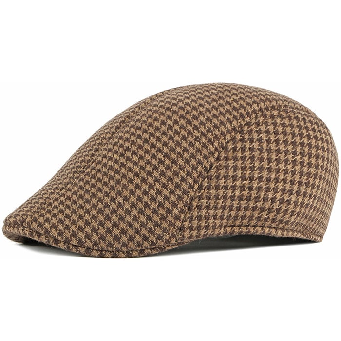 Kaufen Sie Klassieke retro Pied de poule flat cap pet, verstelbaar en gevoerd Camel für nur CHF 29,21 bei Henk ter Horst fashion