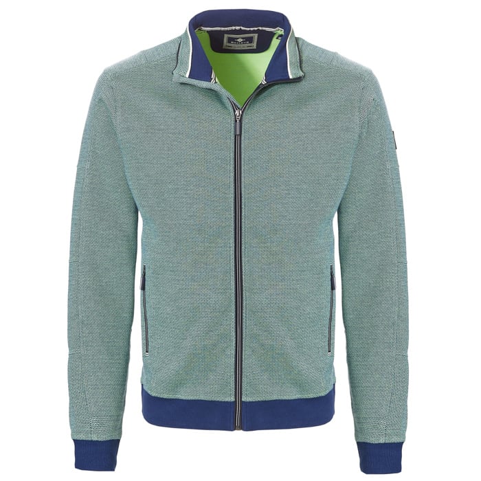 Kaufen Sie Baileys modern fit katoenen zomervest met rits en dobby patroon Groen für nur 116,95 CHF bei Henk ter Horst fashion