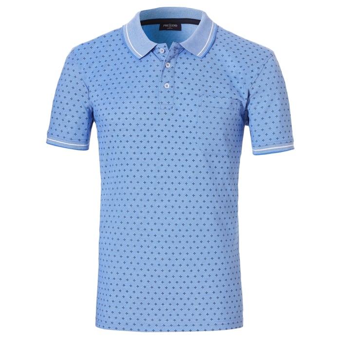 Kaufen Sie Pre End Herren Kurzarm-Poloshirt mit Brusttasche und Kreuzmuster Hellblau für nur 34,55 CHF bei Henk ter Horst fashion