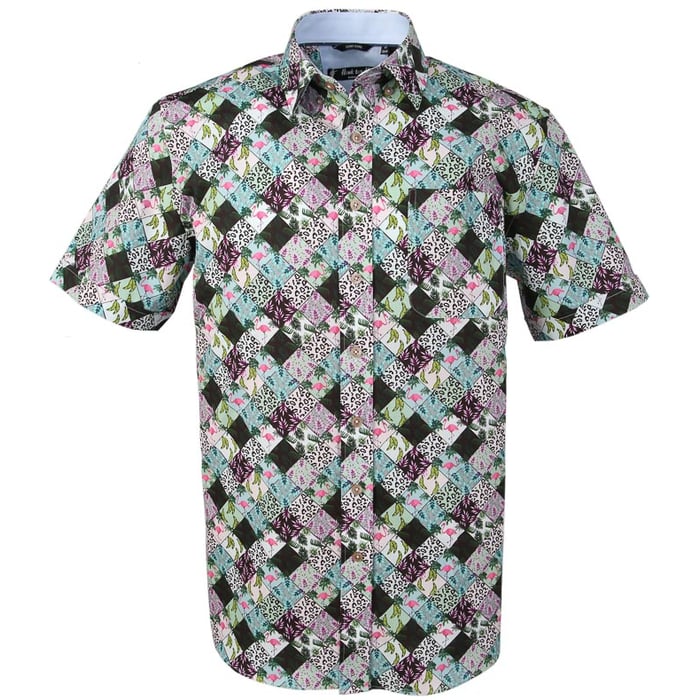Kaufen Sie Henk ter Horst 100% katoenen overhemd met korte mouw en fotoprint Groen für nur 29,95 CHF bei Henk ter Horst fashion