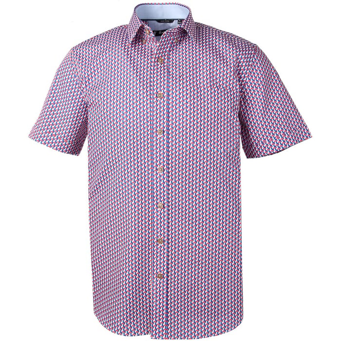 Kaufen Sie Henk ter Horst 100% katoenen printoverhemd korte mouw 3d blokjes Blauw für nur 29,95 CHF bei Henk ter Horst fashion