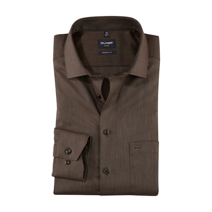 Kaufen Sie Olymp Luxor modern fit Baumwollhemd langarm Braun für nur 79,95 CHF bei Henk ter Horst fashion