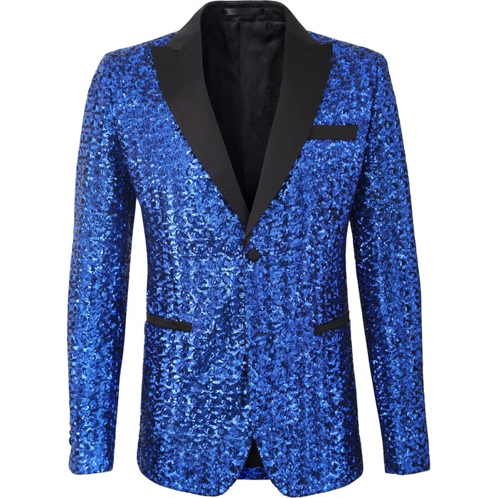 Kaufen Sie Henk ter Horst Feestcolbert pailletten structuur glanzend glitter tuxedo jacket smokingcolbert met opgesneden revers Blauw für nur 124,19 CHF bei Henk ter Horst fashion