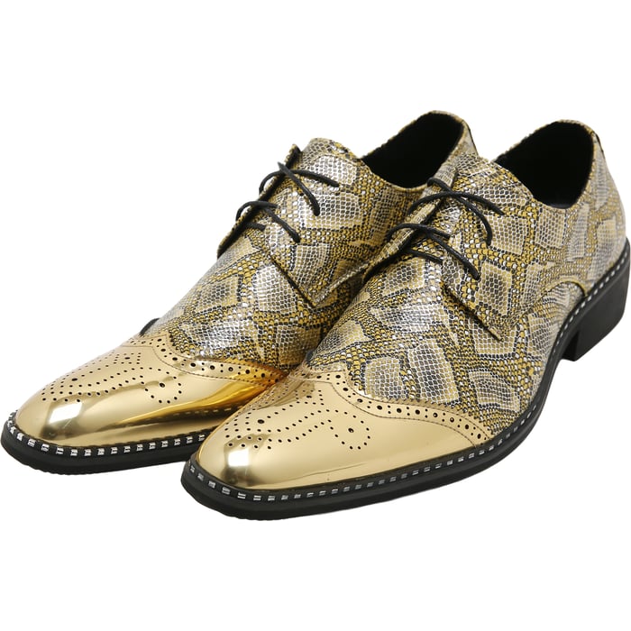 Kaufen Sie Henk ter Horst Schnürschuhe Gold | Reptilienprint | Glänzende Zehenkappe mit Lyra-Lochung für nur 37,19 CHF bei Henk ter Horst fashion