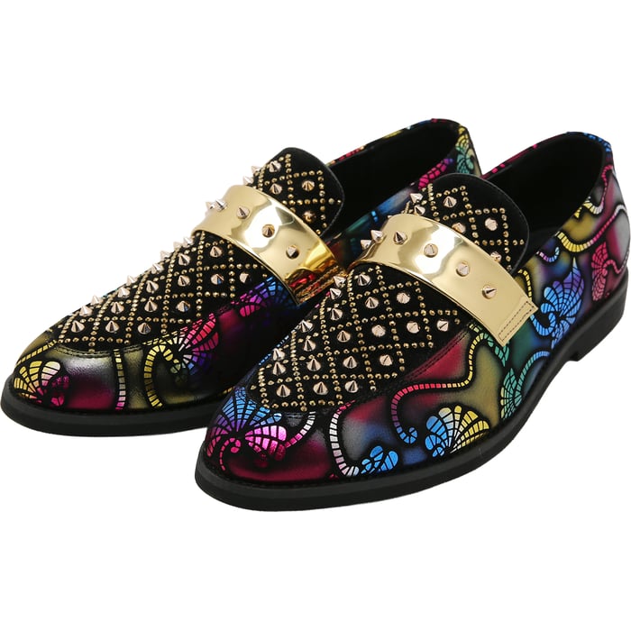 Kaufen Sie Henk ter Horst Loafer | Strass-Applikationen | Bunter Multicolor-Print | Gold-Riemen | PU für nur 37,19 CHF bei Henk ter Horst fashion