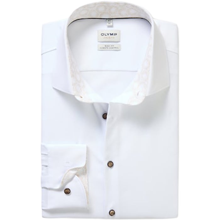Kaufen Sie Olymp Level Five 24/seven Langarm Hemd Weiß | Stretch | Kent Kragen | Kontrast für nur 89,95 CHF bei Henk ter Horst fashion