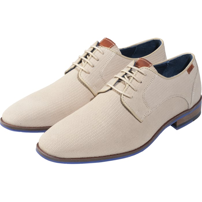 Kaufen Sie Henk ter Horst Herren Derby | Beige | 100% Kalbsleder | Struktur-Prägung | Blaue Laufsohle für nur 126,26 CHF bei Henk ter Horst fashion