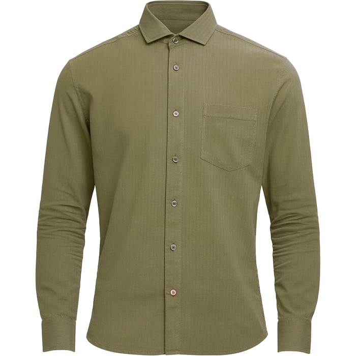 Kaufen Sie Flexx Casual Hemd Olivgrün | 100% Baumwolle | Kentkragen | dezente Struktur | Brusttasche für nur 66,99 CHF bei Henk ter Horst fashion
