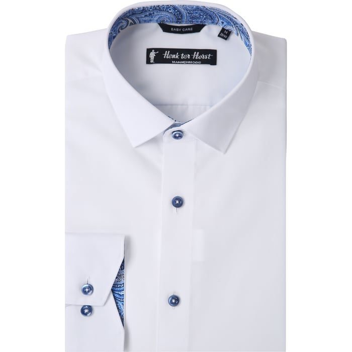 Kaufen Sie Henk ter Horst 100% katoenen business overhemd met lange mouw en paisley print in kraag Wit für nur 72,13 CHF bei Henk ter Horst fashion