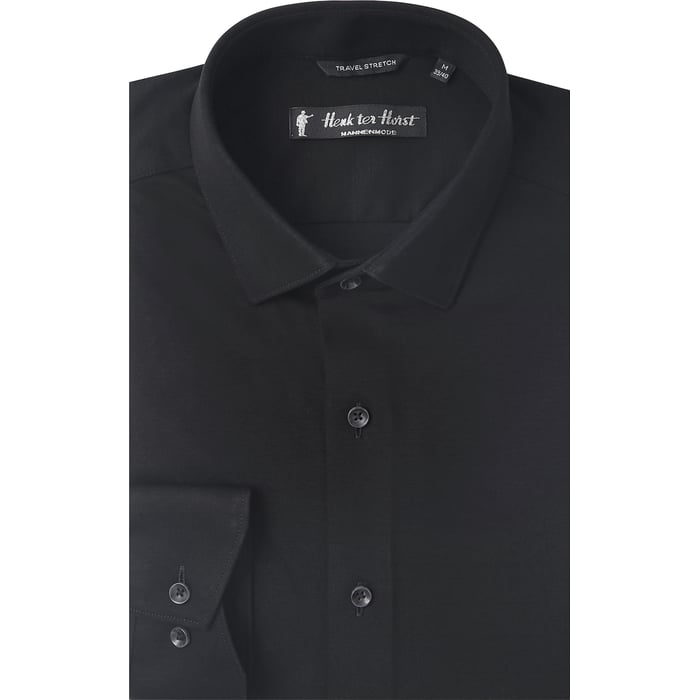 Kaufen Sie Henk ter Horst Travelhemd Schwarz | Semi-Spread-Kragen | Bügelfreundlich | Lange Ärmel für nur 89,95 CHF bei Henk ter Horst fashion