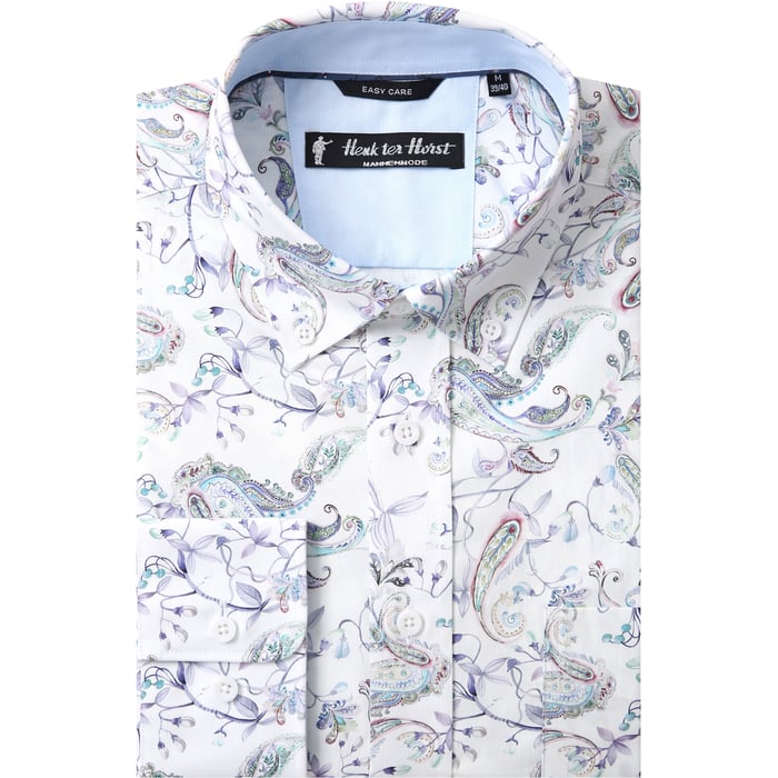 Kaufen Sie Henk ter Horst 100% katoenen overhemd met lange mouw en florale pastel paisley Lichtgroen für nur 75,23 CHF bei Henk ter Horst fashion