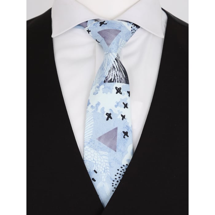 Kaufen Sie Henk ter Horst Krawatte | Grafischer Fisch-Print | Hellblau &amp; Grau für nur 37,61 CHF bei Henk ter Horst fashion
