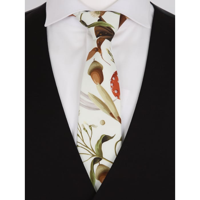 Kaufen Sie Henk ter Horst Krawatte | Botanischer Print mit Pilzen | Elfenbein für nur 37,61 CHF bei Henk ter Horst fashion