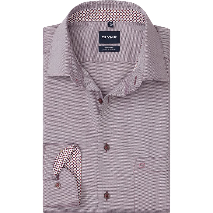 Kaufen Sie OLYMP Luxor Hemd Bordeaux | Strukturgewebe | Non-Iron | Extra langer Arm für nur 75,26 CHF bei Henk ter Horst fashion