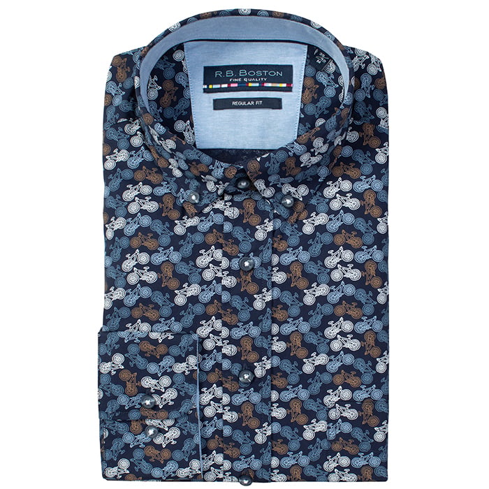 Kaufen Sie R.B. Boston lange mouw fietsjes overhemd regular fit Blauw für nur 65,87 CHF bei Henk ter Horst fashion