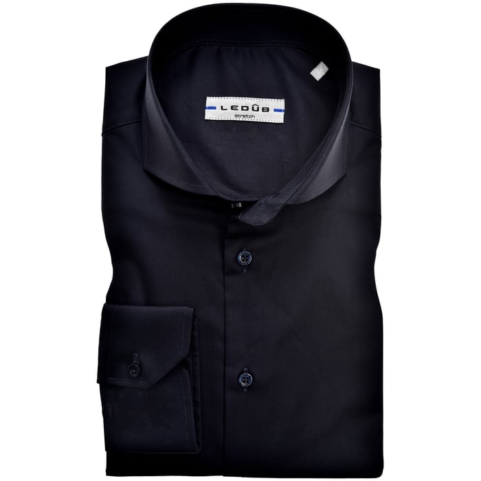 Kaufen Sie Ledub modern fit stretch overhemd met een cut away boord Donkerblauw für nur  bei Henk ter Horst fashion