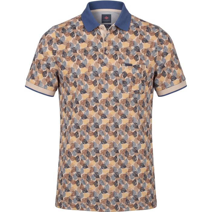 Kaufen Sie Baileys Poloshirt | Blätterprint | Kontrastkragen | Brusttasche | Ockergelb für nur 64,63 CHF bei Henk ter Horst fashion
