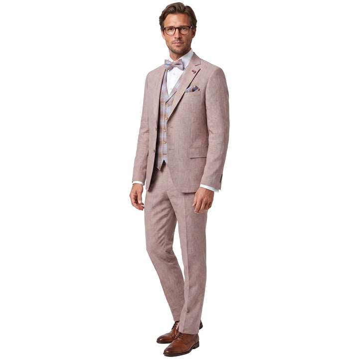 Kaufen Sie Atelier Torino 3-delig linnen kostuum met geruit gilet Brique für nur CHF 983,19 bei Henk ter Horst fashion