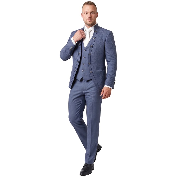 Kaufen Sie Tziacco 3-delig exclusief barok trouwkostuum Blauw für nur 749,68 CHF bei Henk ter Horst fashion