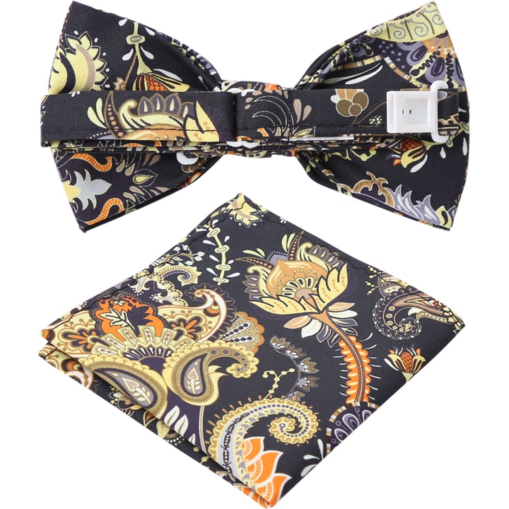 Henk ter Horst 100% Baumwolle Fliege mit Paisley-Blumenprint Schwarz