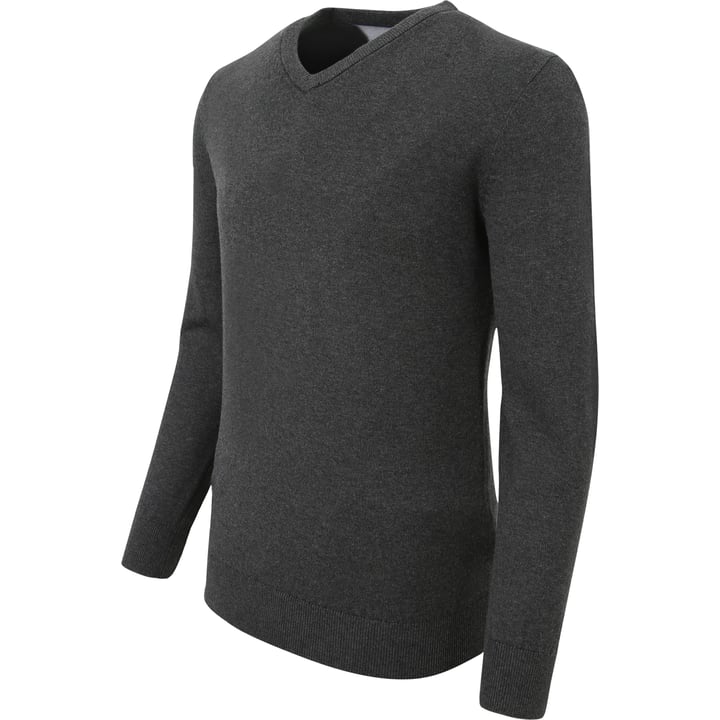 Henk ter Horst Herren V-Ausschnitt Pullover | 100% Baumwolle | Anthrazit | Uni | Casual