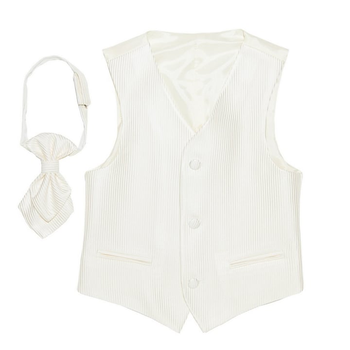 Kaufen Sie Elfenbeinfarbene Kinderweste mit Plastron, mit eingewebtem Jacquard für nur CHF 61,43 bei Henk ter Horst fashion