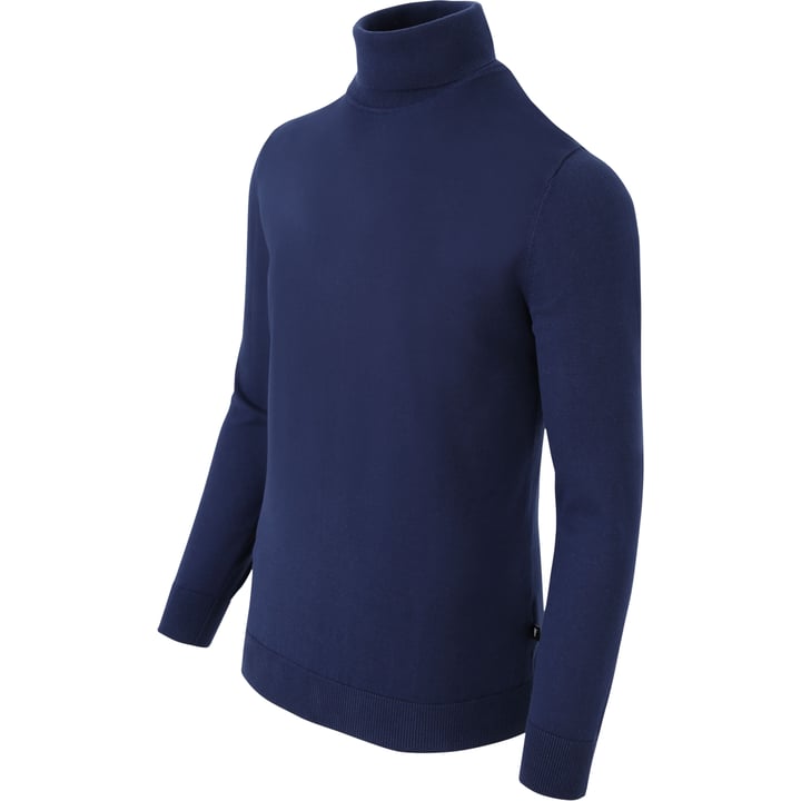 Henk ter Horst Herren Rollkragenpullover | Langarm | Unifarben | 100% Baumwolle | Navyblau