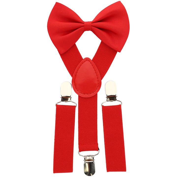 Kaufen Sie Kinder Strapsset mit Fliege uni-farbig Set rot für nur CHF 22,13 bei Henk ter Horst fashion