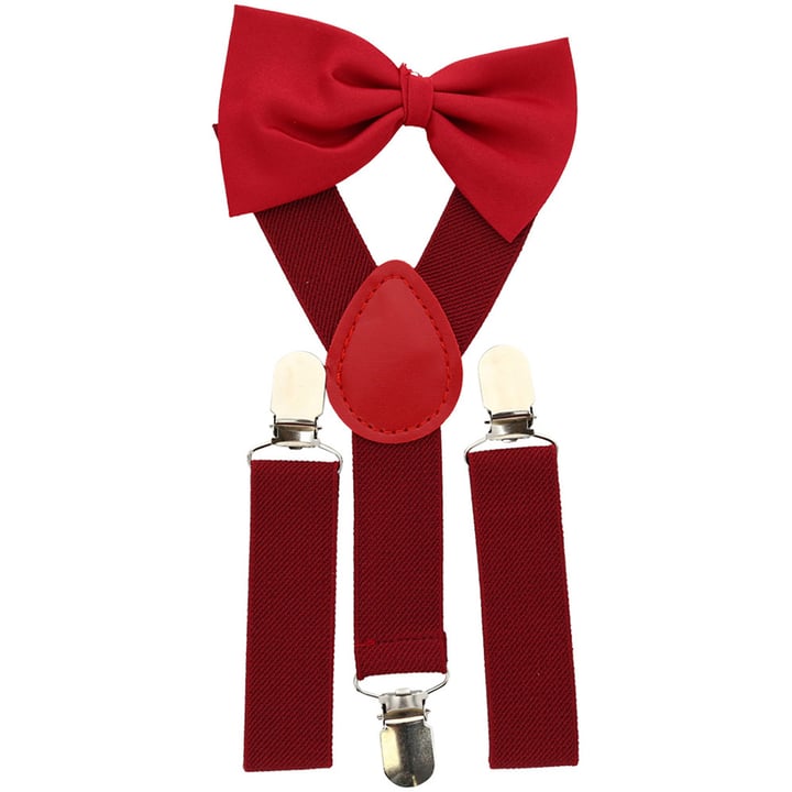 Kaufen Sie Kinder Hosenträger Set mit Fliege unifarben Set bordeaux für nur CHF 22,13 bei Henk ter Horst fashion