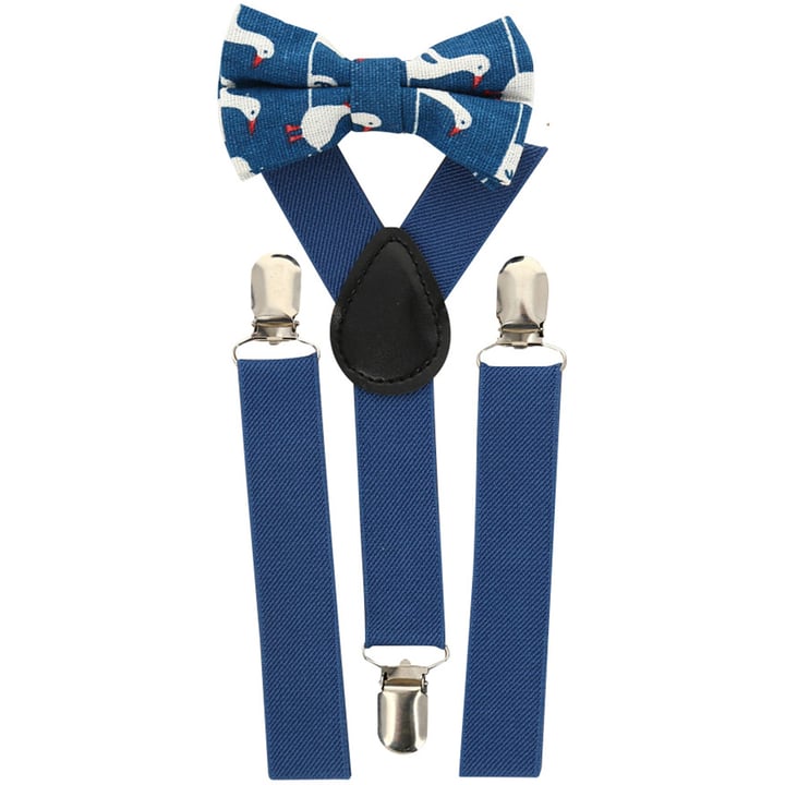 Kaufen Sie Kinder Hosenträger Set mit Schleife Tintenblau mit Ente für nur CHF 22,13 bei Henk ter Horst fashion