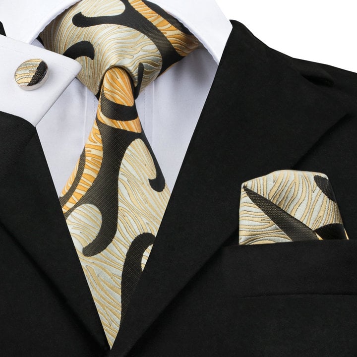 Kaufen Sie Henk ter Horst zijden stropdas met manchetknopen en pochette set, paisley Goud für nur CHF 96,45 bei Henk ter Horst fashion