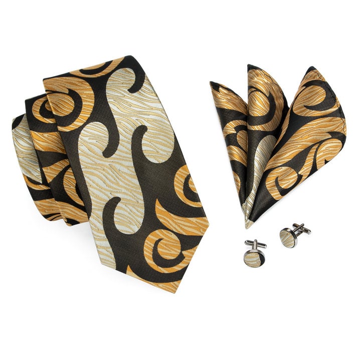 Kaufen Sie Henk ter Horst zijden stropdas met manchetknopen en pochette set, paisley Goud für nur CHF 96,45 bei Henk ter Horst fashion