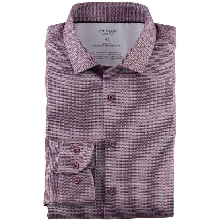 Kaufen Sie Olymp Level Five body fit overhemd met een modern kent kraag  Rood für nur CHF 77,50 bei Henk ter Horst fashion