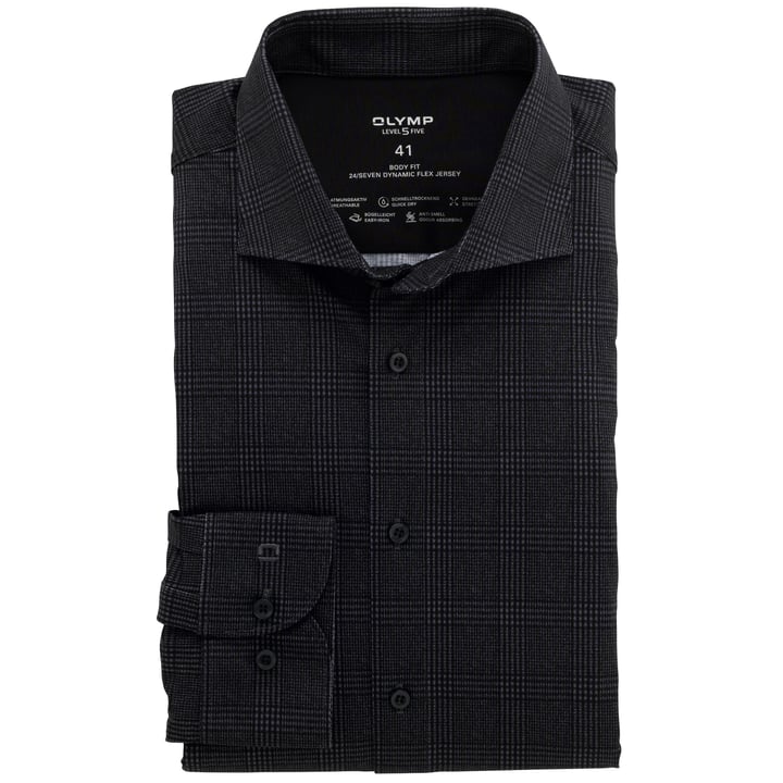 Kaufen Sie Olymp Luxor Overhemd modern fit geruit Zwart für nur CHF 88,36 bei Henk ter Horst fashion