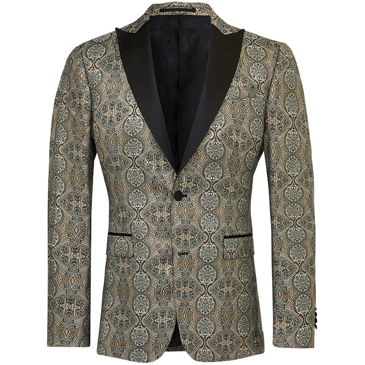 Henk ter Horst Lurex sakko im Art-Déco-Stil entworfen Blau