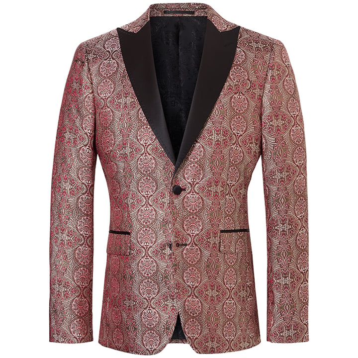 Henk ter Horst Lurex sakko im Art-Déco-Stil Design Rot