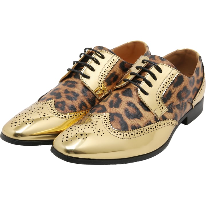 Henk ter Horst Schuhe aus goldenem Lackleder mit Pantherprint Gold