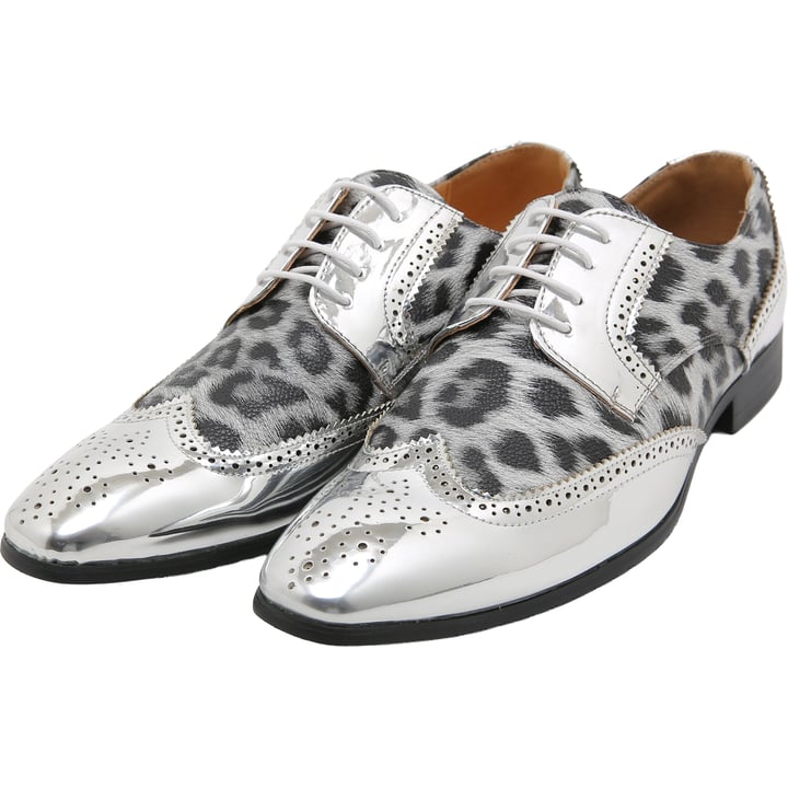 Henk ter Horst Silberne Lackschuhe mit Pantherprint Silber