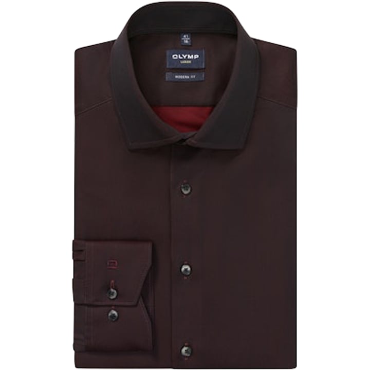 Kaufen Sie Olymp Luxor modern fit katoen overhemd lange mouw Donkerrood für nur 75,02 CHF bei Henk ter Horst fashion