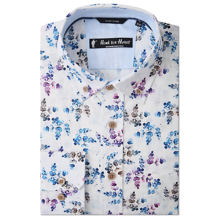 Kaufen Sie Henk ter Horst 100% katoenen overhemd met lange mouw en kringels print Bordeaux für nur 73,81 CHF bei Henk ter Horst fashion