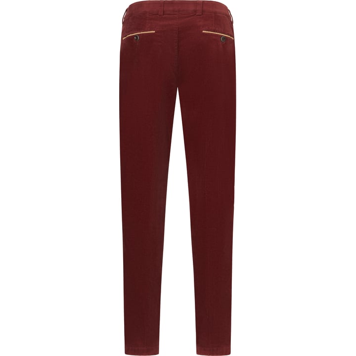 Henk ter Horst | Cordhose mit Bundfalte | Baumwolle mit Stretch | Dunkelrot | Casual
