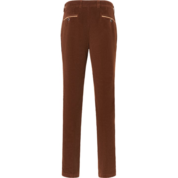 Henk ter Horst Baumwoll-Stretch-Chino aus Cord mit Bundfalte Braun