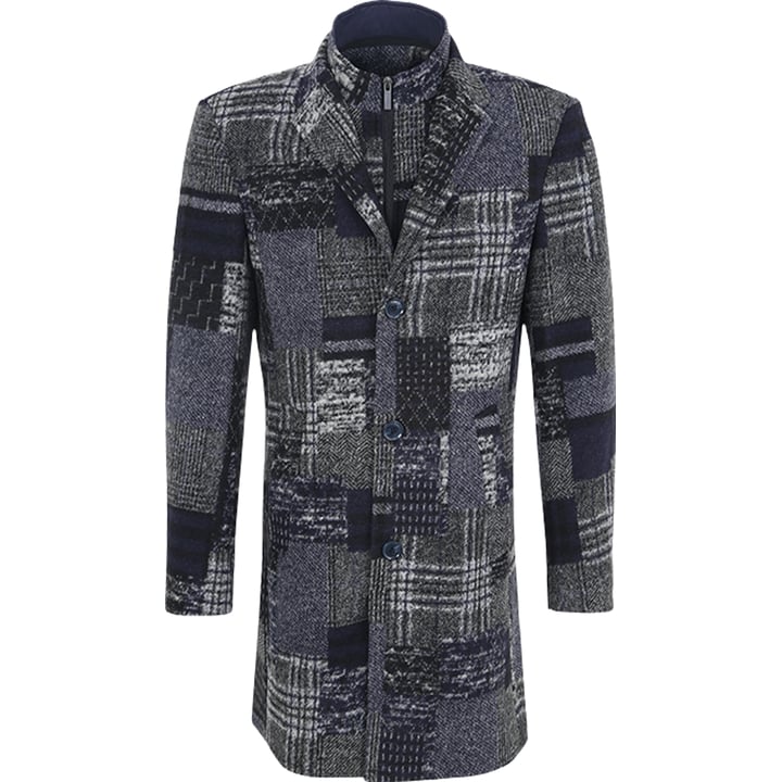 Kaufen Sie Henk ter Horst wintermantel met uitneembare stormflap, patchwork geruit Donkerblauw für nur 222,51 CHF bei Henk ter Horst fashion